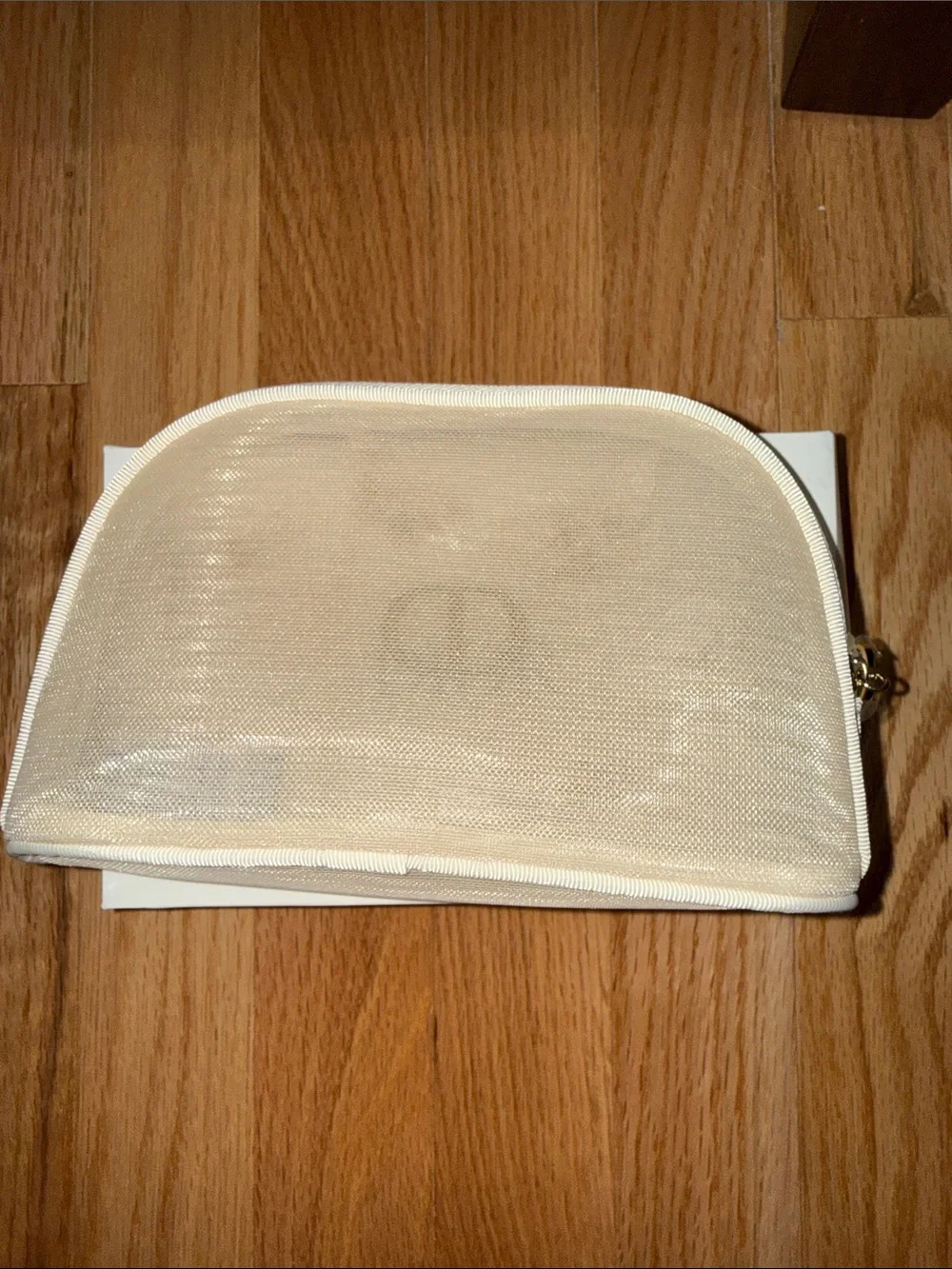 Dior limited edition mesh embroidered floral top zip makeup bag case NIB